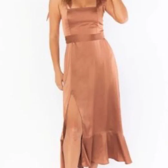 slim fit dress slacks Giulia Silk Dress in Copper